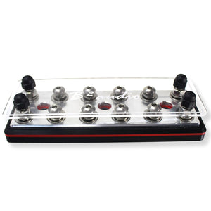 12 Spot Power / Ground 9/32 Terminal Lug Distribution Block - B2 Audio