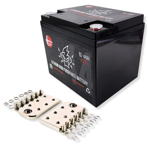 B2 Audio 44Ah 5000W LiFePO4 Battery 12V w 6 Lug Style Bolt Down Terminals