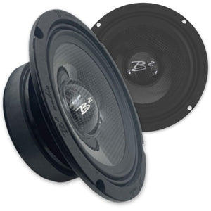B2 Audio 6.5"  Carbon Fiber Marine, Motorcycle, Powersports, 3.3-Ohm Shallow Mount Speakers, Sold in pairs RAGE6CFM