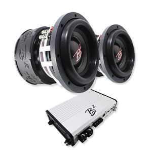 Dual B2 Audio RAMPAGE8-D1-V3 8" 1000W RMS Subs with RAGE 2300.2 Amp