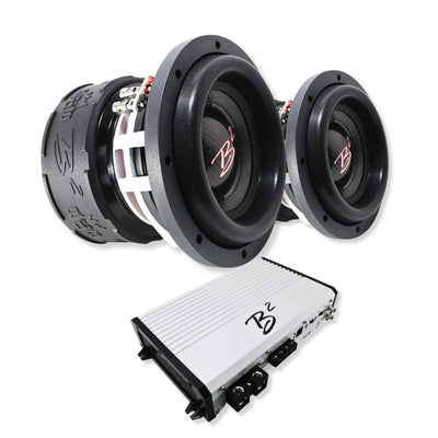 Dual B2 Audio RAMPAGE8-D1-V3 8" 1000W RMS Subs with RAGE 2300.2 Amp