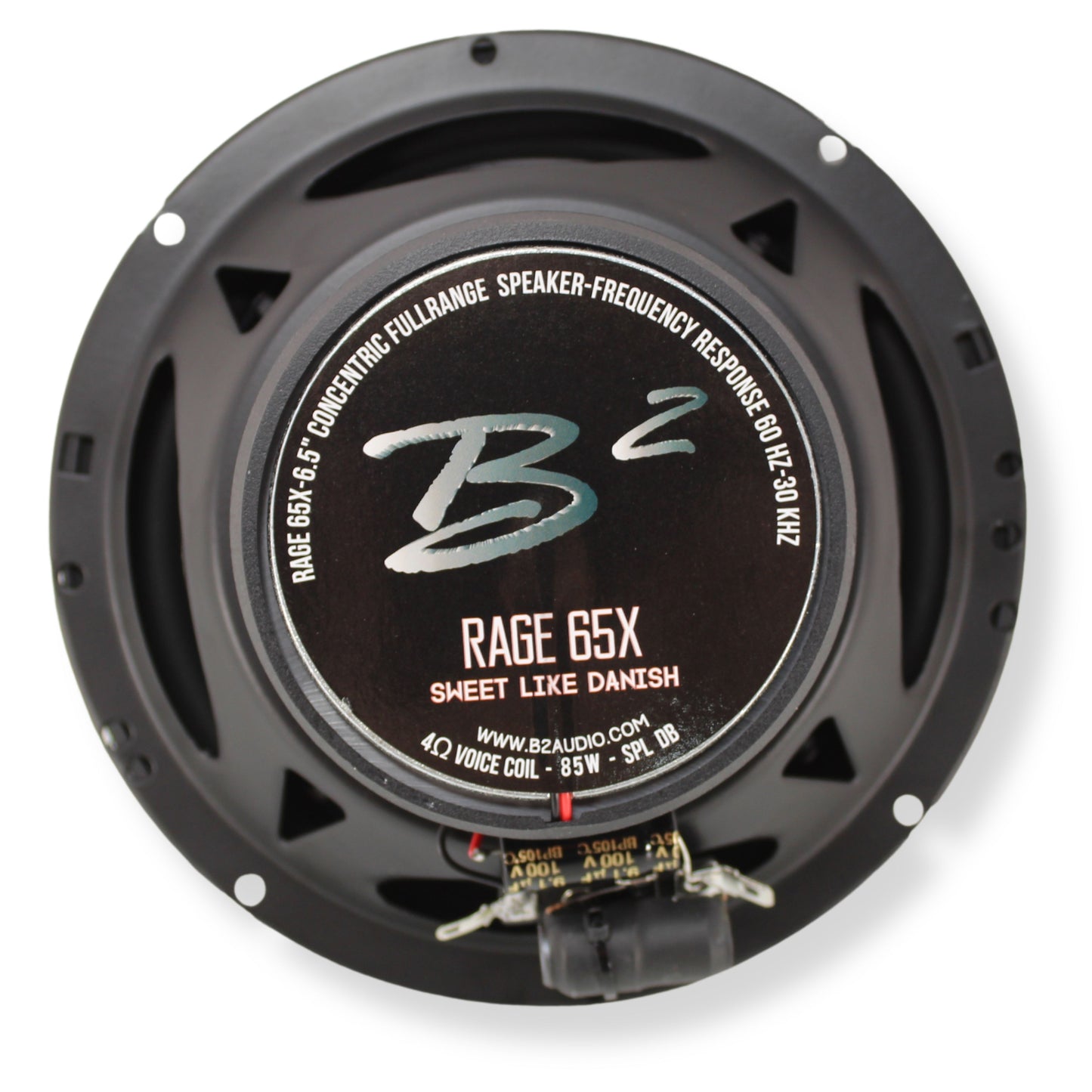 B2 Audio RAGE Series Pair of 6.5" 4-Ohm 85 Watt RMS Coaxial Mid To High End Speakers RAGE65X