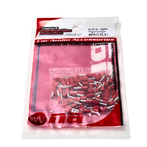 100 Pack 16 Gauge Wire Ferrules IS-TFK-16 with Red Insulation for Secure Connections