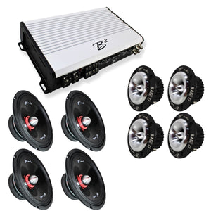 B2 Audio RAGE 1200.4 Amplifier + RIOT8P 8" Midrange + RAGE T1 NEO Tweeter Combo