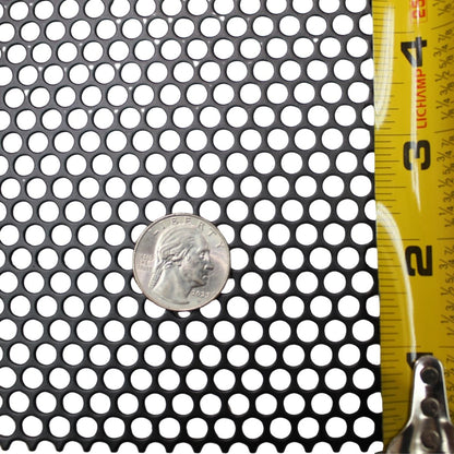 2' x 4' Black Metal Finish Mesh Grill Sheet Staggered Row with 3/16" Holes
