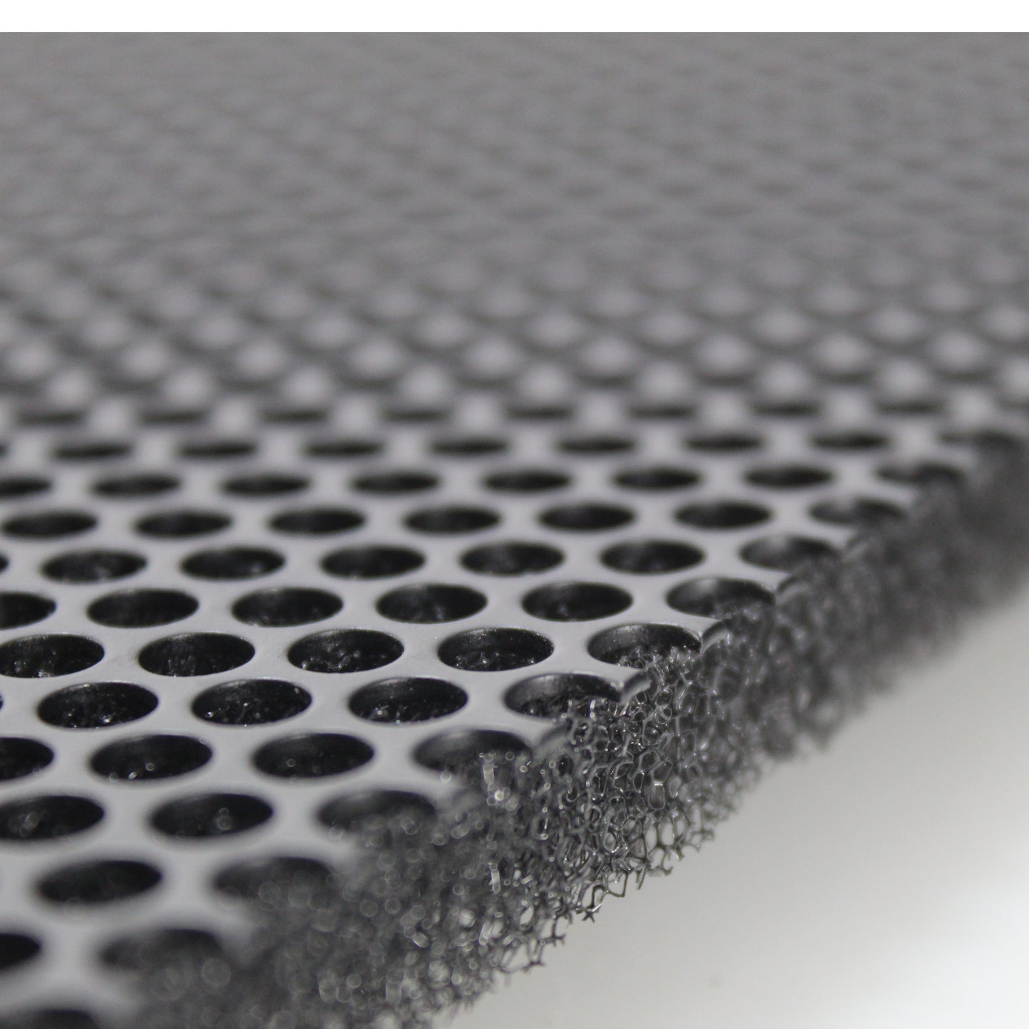 2' x 4' Black Metal Finish Mesh Grill with Foam Staggered Rows and 3/16" Holes