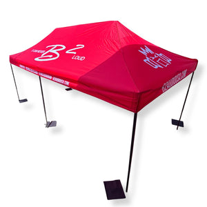 B2 Audio 10'x20' Hammered Metal Finish Frame Car Show & Event Red Canopy Tent