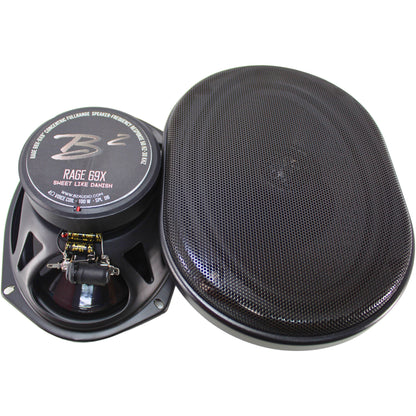 B2 Audio RAGE Series Pair of 6x9" 4-Ohm 100 Watt RMS Coaxial Mid To High End Speakers RAGE69X