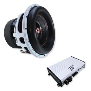 B2 Audio RAGE12-D2-V4 12" 2000W RMS Subwoofer with RAGE 2300.2 Amp