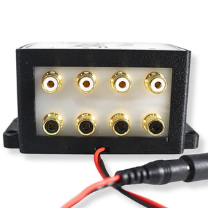 B2 Audio Cockbox 2-to-4 Pair RCA Splitter Distribution Block w/ RGB LED Lights