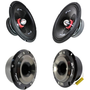 B2 Audio RAGE 1200.4 Amplifier + RIOT8P 8" Midrange + RAGE P4 Tweeter Combo