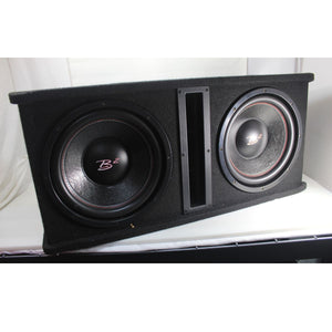 B2 Audio Dual 12" 1000WRMS Dual 2 Ohm Vented Loaded Subwoofer Enclosure OPEN BOX
