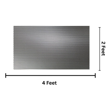 2' x 4' Shiny Metal Finish Mesh Grill Sheet Staggered Row with 3/16" Holes