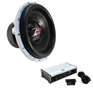 B2 Audio RAGE15-D1-V3 15" 2000W RMS Subwoofer with RAGE 3500 Amp