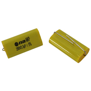 25 Pack of 3.3uF 250V 12000Hz at 4 Ohm Metalized Film Capacitor Bass Blockers