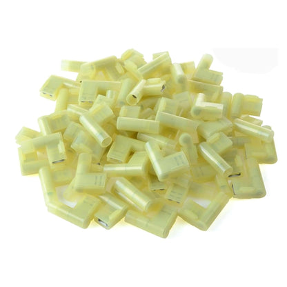 100 Pack 12 to 10 Gauge Yellow Flag Spade Female Terminals 90 Degree Connectors