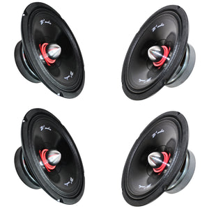 B2 Audio RAGE 1200.4 Amplifier + 4x RIOT8P 8" Midrange 4-Ohm Speaker Combo