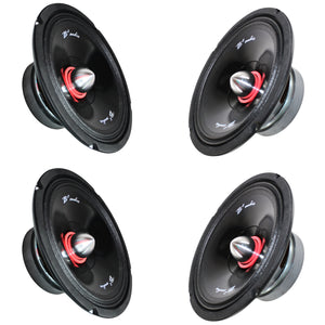 B2 Audio RAGE 1200.4 Amplifier + 4x RIOT8P 8" Midrange 4-Ohm Speaker Combo