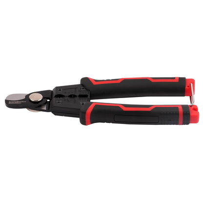 7" Heavy-Duty Carbon Steel Cable Cutter and Wire Stripper with Non-Slip Ergonomic Grip