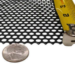 2' x 4' Black Metal Finish Mesh Grill Sheet Staggered Row with 3/16" Holes