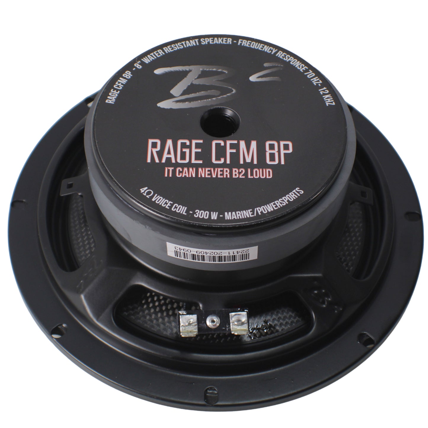 B2 Audio 8"  Carbon Fiber Marine, Motorcycle, Powersports, 3.3-Ohm Shallow Mount Speakers, Sold in pairs RAGE8CFM
