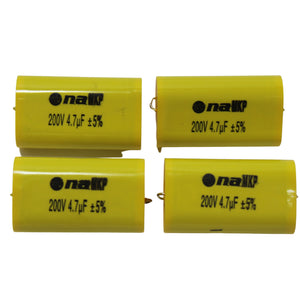Two Pairs of 4.7uF 200V 8500Hz at 4 Ohm Metalized Film Capacitor Bass Blockers