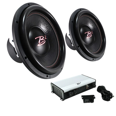 Dual B2 Audio RIOT15-D2 15" 1000W RMS Subs with RAGE 3500 Amp