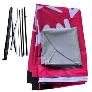 B2 Audio 2.4' x 14' Beach Flag Feather Banner w Pole Kit & Base