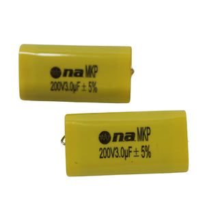 Pair of 3.0uF 200V 13300Hz at 4 Ohm Metalized Film Capacitor Bass Blockers