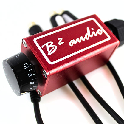 Official B2 Audio Aluminum Cased 30" RCA Bass Knob Red with B2 Audio Logo