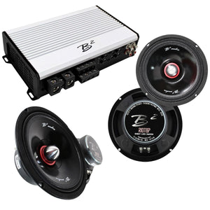 B2 Audio RAGE 1200.4 Amplifier + 4x RIOT8P 8" Midrange 4-Ohm Speaker Combo