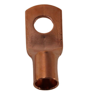 Pair of 0 Gauge Copper Ring Terminal Lugs 5/16 Inch Crimp Style Connectors