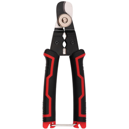 7" Heavy-Duty Carbon Steel Cable Cutter and Wire Stripper with Non-Slip Ergonomic Grip