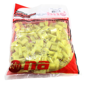 100 Pack 12 to 10 Gauge Yellow Flag Spade Female Terminals 90 Degree Connectors