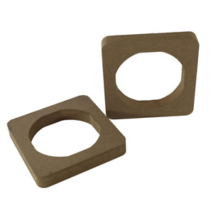 Pair of Universal 4.5" MDF Wood Speaker Spacer Rings for Custom Audio Installation
