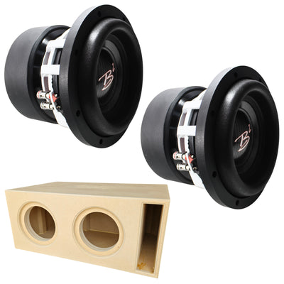 B2 Audio Dual RAMPAGE8 1000W RMS Subwoofers w/Tru Spec Dual 8" Box