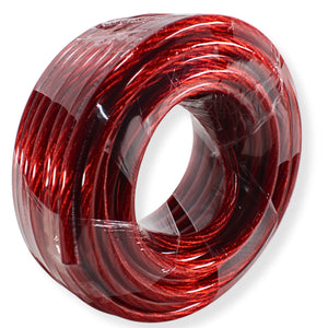 25Ft Pre Cut 0 Gauge Red/Black CCA Power/Ground Wire Coil for Car Audio Systems