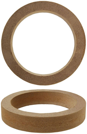 Pair of 5.25" MDF Wood Speaker Spacer Rings for Car Audio Installation Upgrade