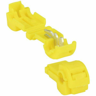 100 Pack 12 to 10 AWG Yellow Nylon T-Tap Insulation Wire Connectors YTT