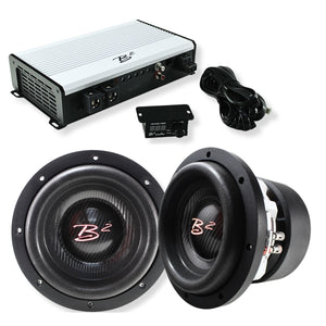 B2 Audio RAMPAGE & RAGE 3.5K Combo 2x 8" Subwoofers + 3500W Monoblock Amplifier