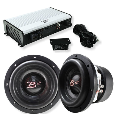 B2 Audio RAMPAGE & RAGE 3.5K Combo 2x 8" Subwoofers + 3500W Monoblock Amplifier