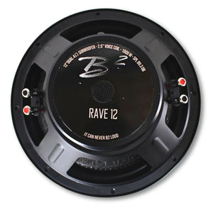 B2 Audio ZERO 6K Watts Monoblock 1-Ohm Half Bridge Amplifier w/ 4x RAVE 12" Subs