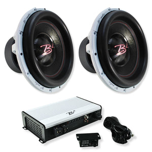 Dual RAGE V3 15" 2000W RMS D1 Subwoofers & RAGE 3500W RMS 1-Ohm Mono Amplifier