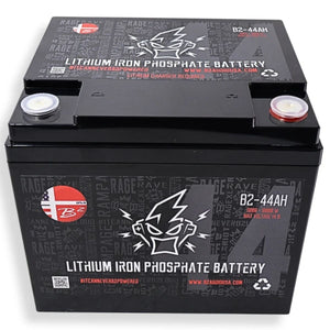 B2 Audio 44Ah 5000W LiFePO4 Battery 12V w SAE Posts & 1/0 AWG 6 Input Terminals