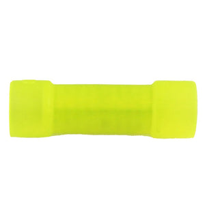 100 Pack Yellow Nylon Butt Crimp Connectors 10 to 12 AWG Wire Terminals YNBC