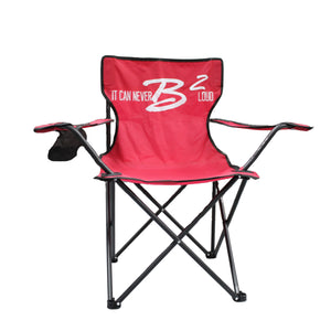 B2 Audio Quick Foldable Chair with It Can Never B2 Loud Slogan - Red