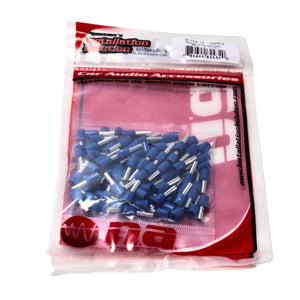 100 Pack 14 Gauge Wire Ferrules IS-TFK-14 with Blue Insulation for Secure Connections