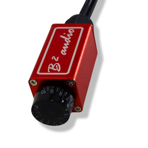 Official B2 Audio Aluminum Cased 18" RCA Bass Knob Red with B2 Audio Logo
