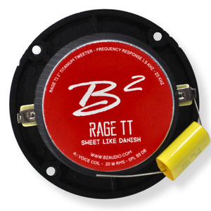 B2 Audio RAGE Series Pair of 1" 4-Ohm 30 Watt RMS Tweeters, OD 3.92" RAGE TT
