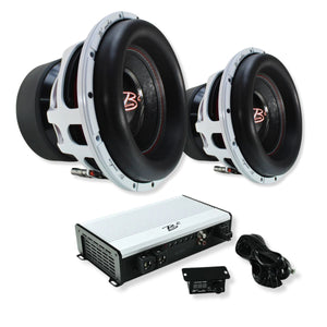 Dual B2 Audio RAGE12-D1-V4 12" 4000W RMS Subs with RAGE 3500 Amp